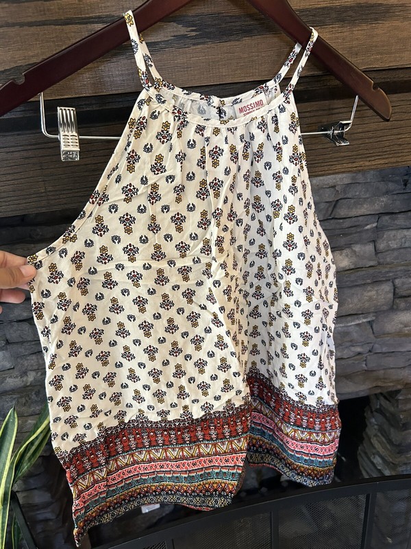 Mossimo teen girls sleeveless shirt top multicolor flower design size Small