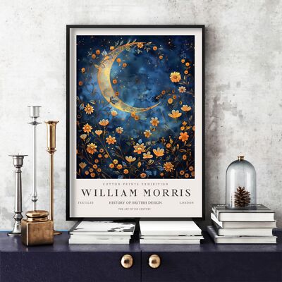 William Morris Druck, Morris Ausstellungsposter, Blue Collection Moon (71e)