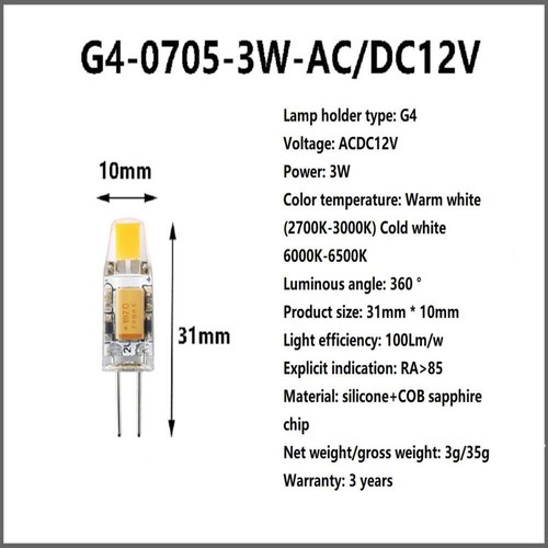 G4 Dimmable LED COB 3-9W Light Bulb Capsule Lamp Replace Halogen Bulb AC DC 12V - Picture 12 of 19