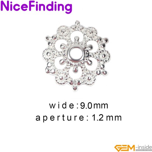 Beads Craft Jewelry Findings S925 Sterling Silver Flower Spacer Bead Cap 10pcs - Picture 39 of 47