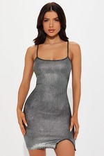 Fashion Nova Janelle Metallic Mini Dress