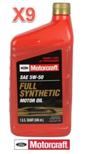 9 Quarts Engine Motor Oil OEM for FORD MOTORCRAFT Fully Synthetic SAE 5W50