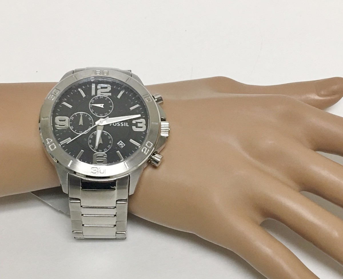 Fossil BQ2182 Silver Tone Stainless Steel Chronograph Bracelet