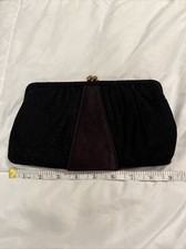 Vintage Mel-ton Black Wool/Satin Clutch