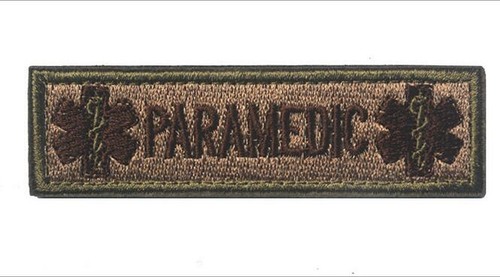 PARAMEDIC MEDIC EMT EMS STAR of LIFE MILITRAY TACTICAL HOOK PATCH DESERT - Picture 4 of 4