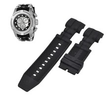 Bolt 21814 26mm Black Rubber Watch Strap For Invicta