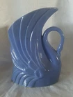 Periwinkle Blue Swan VASE Vintage Niloak Pottery Ceramic USA. Great condition