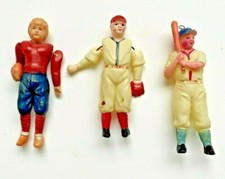1940s 1950s Occupied Japan Celluloid Football and Baseball Players, Set Of 3