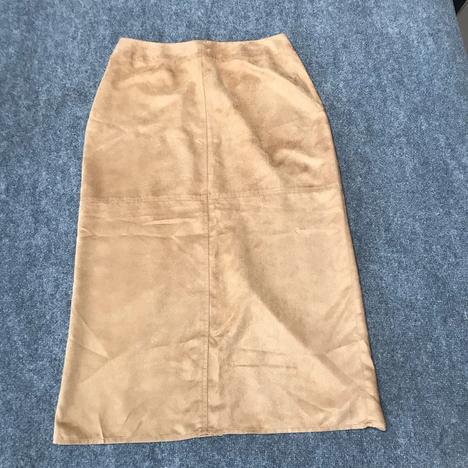 Falda De Colección Y2K Amy Byer 10 Gamuza Midi Maxi Hendidura Marrón Grunge Vaquera Boho 30W Foto 4 de 4