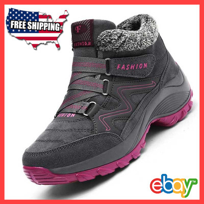 Women's winter thermal villi leather platform fashion high top-boots | eBay