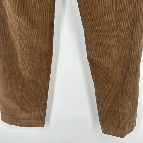 Lands End Men Corduroy Pants Brown Straight Leg Flat Front Cotton Size 36x35 - Picture 8 of 10