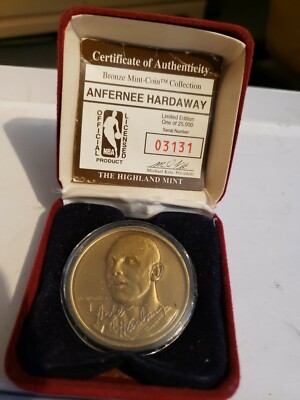 ANFERNEE HARDAWAY BRONZE MINT COIN COLLECTION HIGHLAND MINT #3131 OF 25000