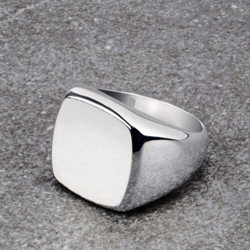 Solid Silver Pinky Ring for Man Classic Plain Simple Band - Picture 1 of 19