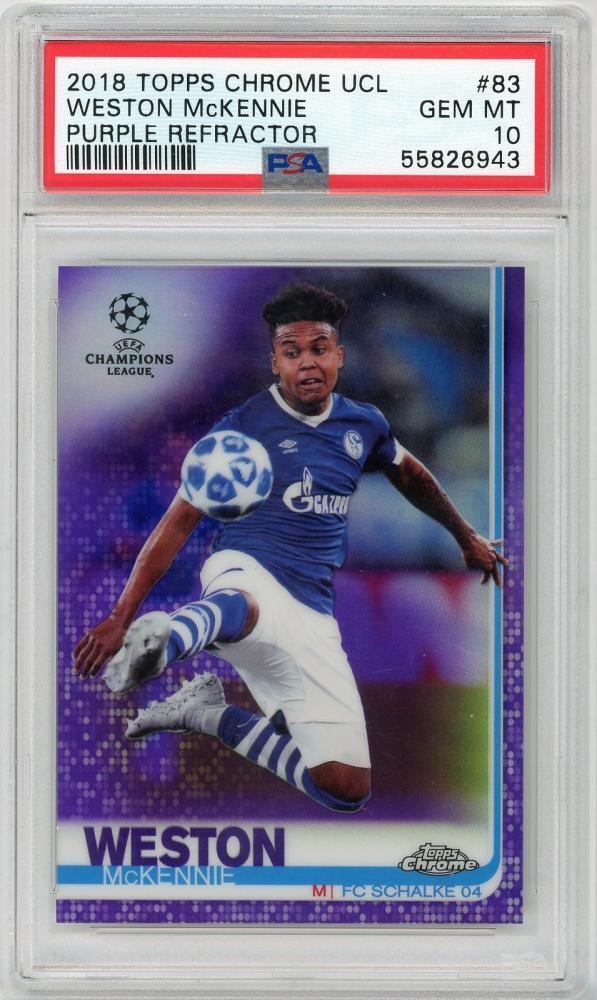 2018-19 TOPPS Chrome UEFA Weston McKennie /250 Purple Refractors #83 PSA10
