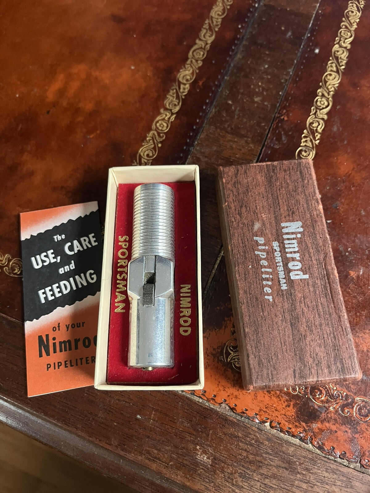 Vintage Nimrod Sportsman Pipeliter Pipe Lighter w/ Original Box