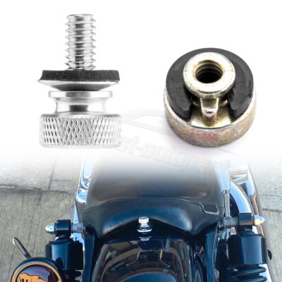 1/4" Crown Design Seat Screw Bolts Mount Knob Cover For Harleys