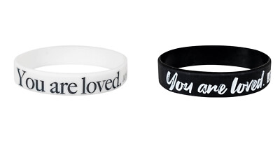 Silikonarmband You are loved - John 3:16 - weiß oder schwarz / Konfirmation