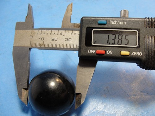 ROUND BLACK PLASTIC BALL KNOB 1 7/8" DIAMETER 5/16"-18 NC THREAD Knob Handle - Picture 4 of 4