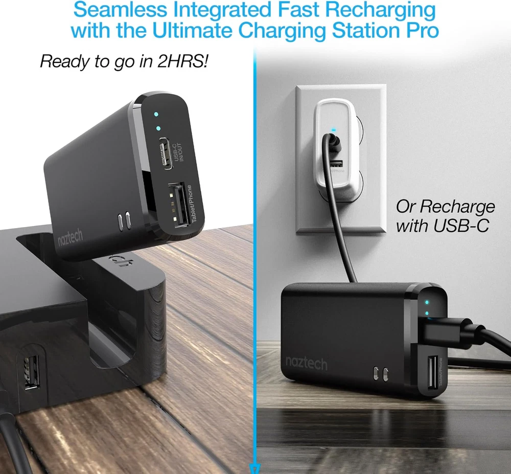 Power Bank 4000Mah Portable High Speed Charger W/2 Ports [Types C & USB] LED Ind
