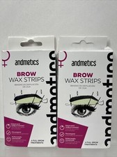 2 Andmetics Brow Wax Strips-Perfect results natural look Cooling Calming Wipes