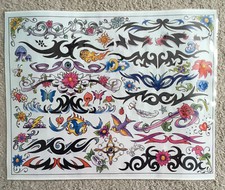 Tattoo Studio Shop Flash Single Flowers, Moon, Fire, Stars, Hearts 11"X17" Print