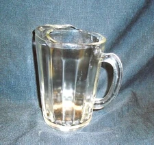 50% OFF SALE  Vtg Heavy Ribbed Clear Glass Ice Lip Water Pitcher 1 Quart 32 oz.