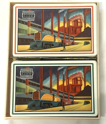 VTG E.J.& E Ry Railroad Chicago Outer Belt Train 2 Deck Playing Cards Locomotive