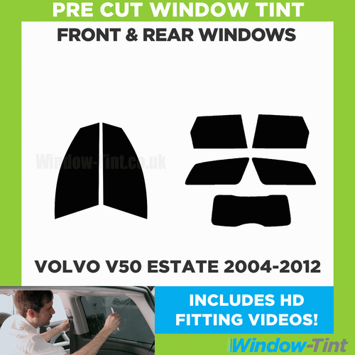 Für Volvo V50 Estate 2004-12 Voll vorgeschnitten Fenster Farbset vorne & hinten Folie Folie - Bild 2 von 10