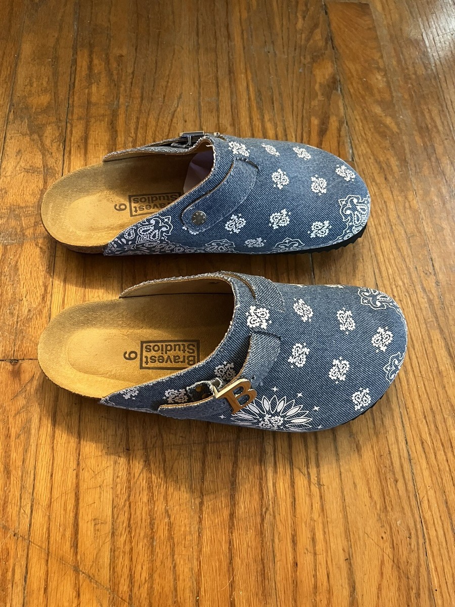 Bravest Studios Denim Paisley Mule Clog Men's Size 9 | eBay