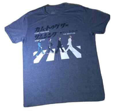 Beatles T Shirt Adult Size Large Retro Gray Tee Come Together Something Music