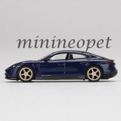 MINI GT PORSCHE TAYCAN TURBO S 1/64 DIECAST GENTIAN BLUE METALLIC