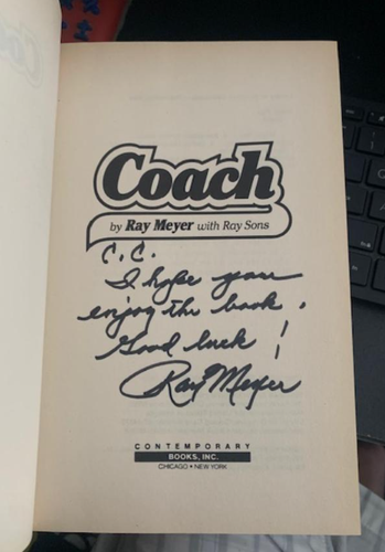 RAY MEYER basketball DEPAUL HOF coach SIGNED AUTOGRAPHED hardcover book COACH - Picture 2 of 2