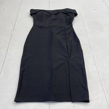 Blashe Black Strapless Front Split Bodycon Dress Women’s Size Large
