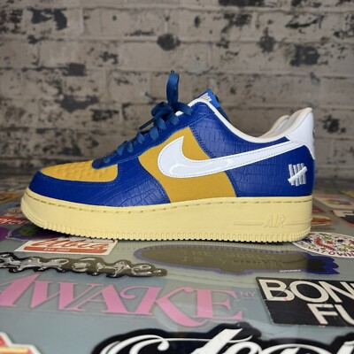 Undefeated Nike Air Force 1 Low 5 On It Blue Yellow Croc Sz. 9.5