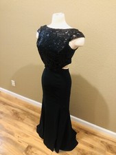 Black Maxi Women  s Dress Small S sparkling Sequin Evening New YearParty