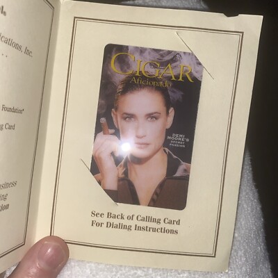 Demi Moore: Cigar Aficionado Make-A-Wish Benefit w/Paper Folder 9/96 Phone Card