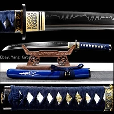 20''Tanto T10 Clay Tempered Mini Katana Knife Sharp Japanese Samurai Short Sword