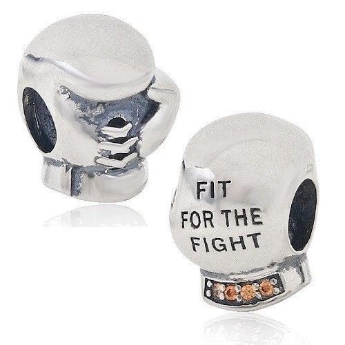 BOXING GLOVE FIT FOR THE FIGHT Charm Bead 925 Sterling Silver eBay