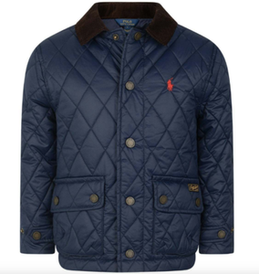 boys navy quilted jacket