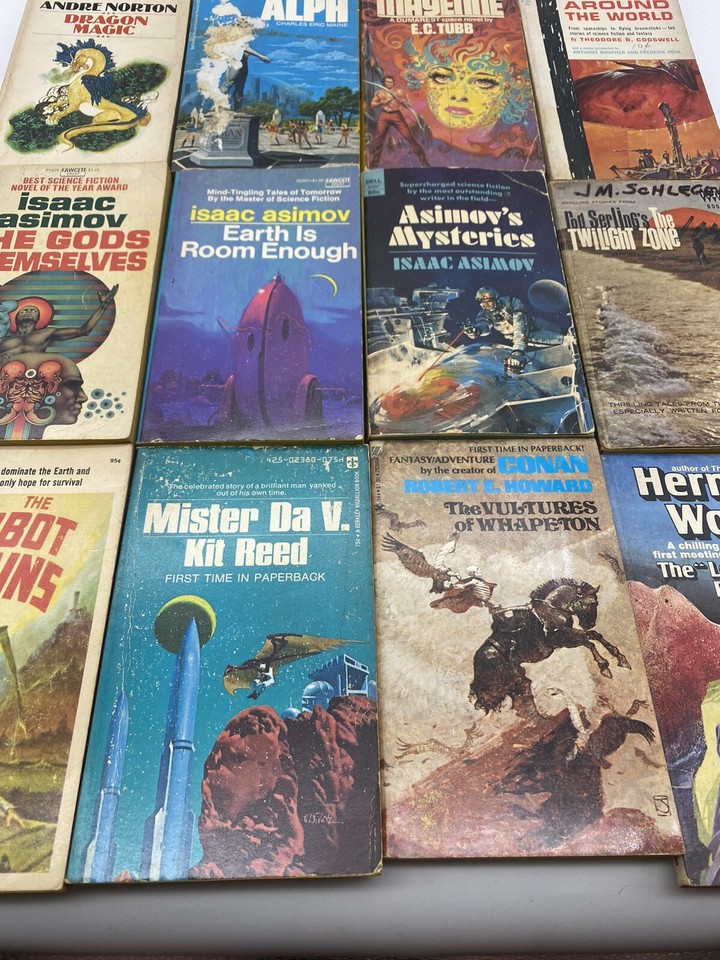 Lot of 12 Vintage SciFi Paperback Books Instant Collection Set