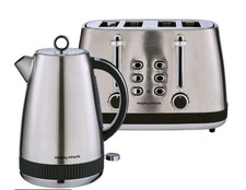 Morphy Richards 1.7L Kettle & 4 Slice Toaster Set Mexborough Black Trim 950106