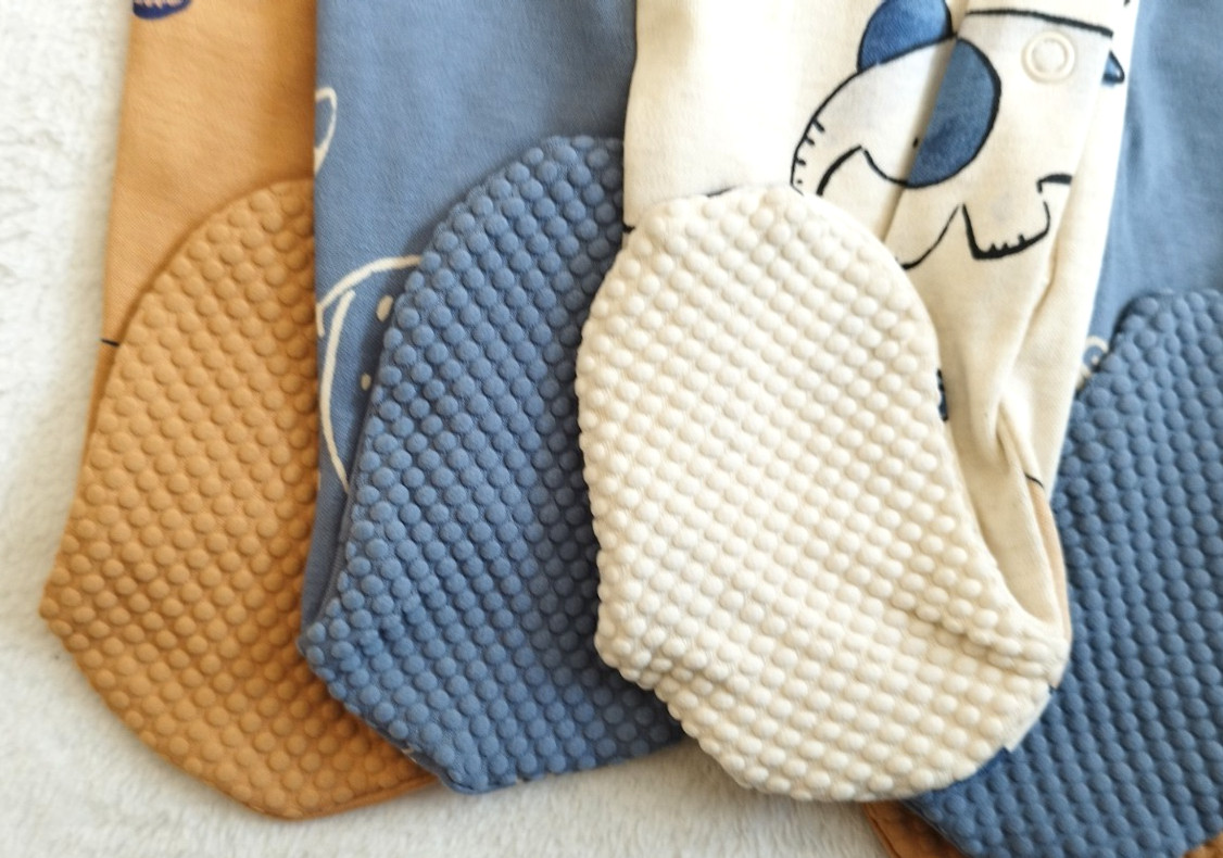 BNWT Next Baby Boys 3 Pack Sleepsuits 9-12 Months Brown / Blue / Animals image 8