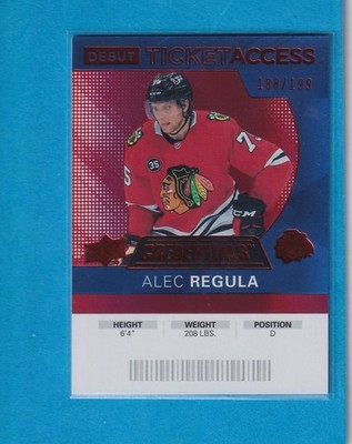 2021-22 Upper Deck Credentials /199 Debut Ticket Access Red #120 Alec Regula