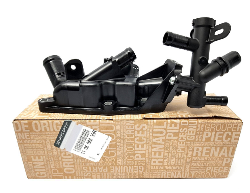 Boîtier thermostat pour Nissan Micra 0.9 TCe avec joint d'étanchéité d'origine 110608635R