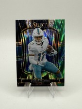 2025 Panini Select - Premier Level Jaylen Waddle #182 Black & Green Shock Prizm