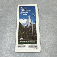 AAA Delaware District of Columbia Maryland Virginia Road Map 1996
