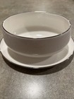 Noritake Montblanc Ivory China Gravy Boat 7527 Japan Attached Plate VINTAGE — photo 1