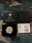 2021 W Uncirculated American Silver Eagle Dollar BU ASE Coin US Mint Box and COA