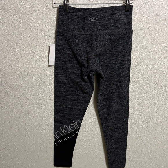 Calvin Klein Performance Woman's NWT Heather Grey High Waist Logo Leggings XS thumbnail 10