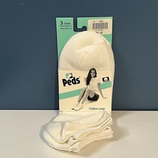 Vintage Ladies Peds Cotton Liner 3 Pack Socks New Old Stock